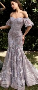 VIOLET OR Dusty rose MERMAID LACE FORMAL OFF SHOULDER MOTHER OF THE BRIDE DRESS